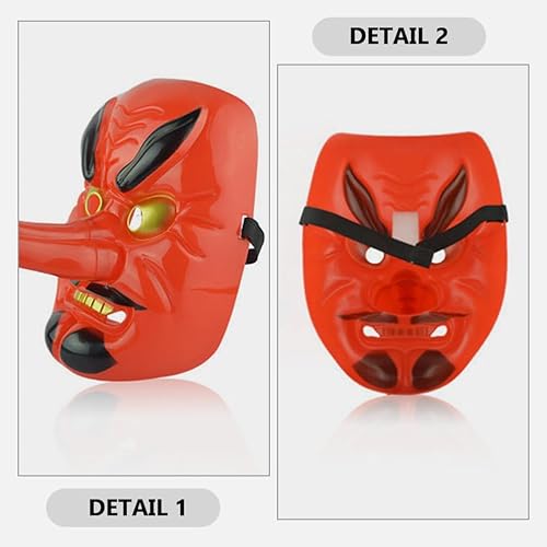 Miniatura 4 de VILLCASE Máscara japonesa Tengu Samurai Oni, máscara de fantasma, máscara de ninja, máscara de guerrero japonés, máscara punk, accesorio de cosplay