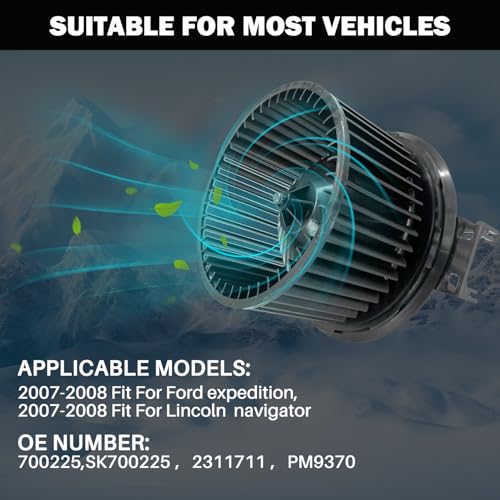 Image of 700225 AC Heater Blower Motor Fan Assembly Fit for Ford Expedition 2007-2008, for Lincoln Navigator 2007-2008 7L1Z19805D, FO3126131