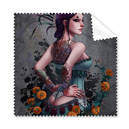 Nettoyant écran sexy tattoo beauté fille essuie-lunettes microfibre pour une clarté sans trace