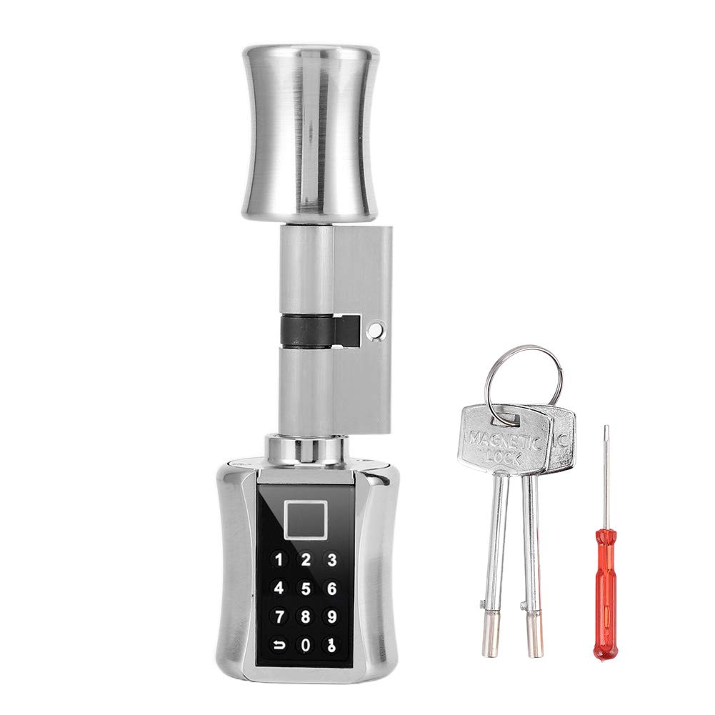 Sonew 3 en 1 Serrure Connectée, Serrure de Porte Biométrique Intelligente À Empreinte Digitale, Empreinte Digitale + Clé + Mot De Passe pour La Maison, Les Appartements(70 MM)
