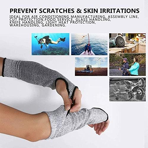 Cut Resistant Sleeves, Level 5 Protection Slash Resistant Protective Sleeves, Gardening Sleeves Protectors For Arms Elbows Skin Safety, 1 Pair, Large