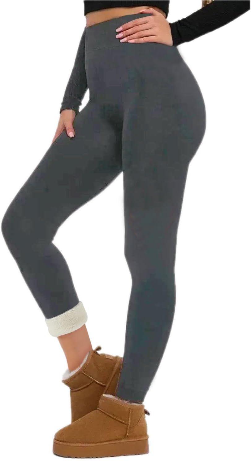 JSEMOY Women's Fleece Lined Leggings, High Waisted, Slim Fit Yoga Pants, Black, Athletic Tights