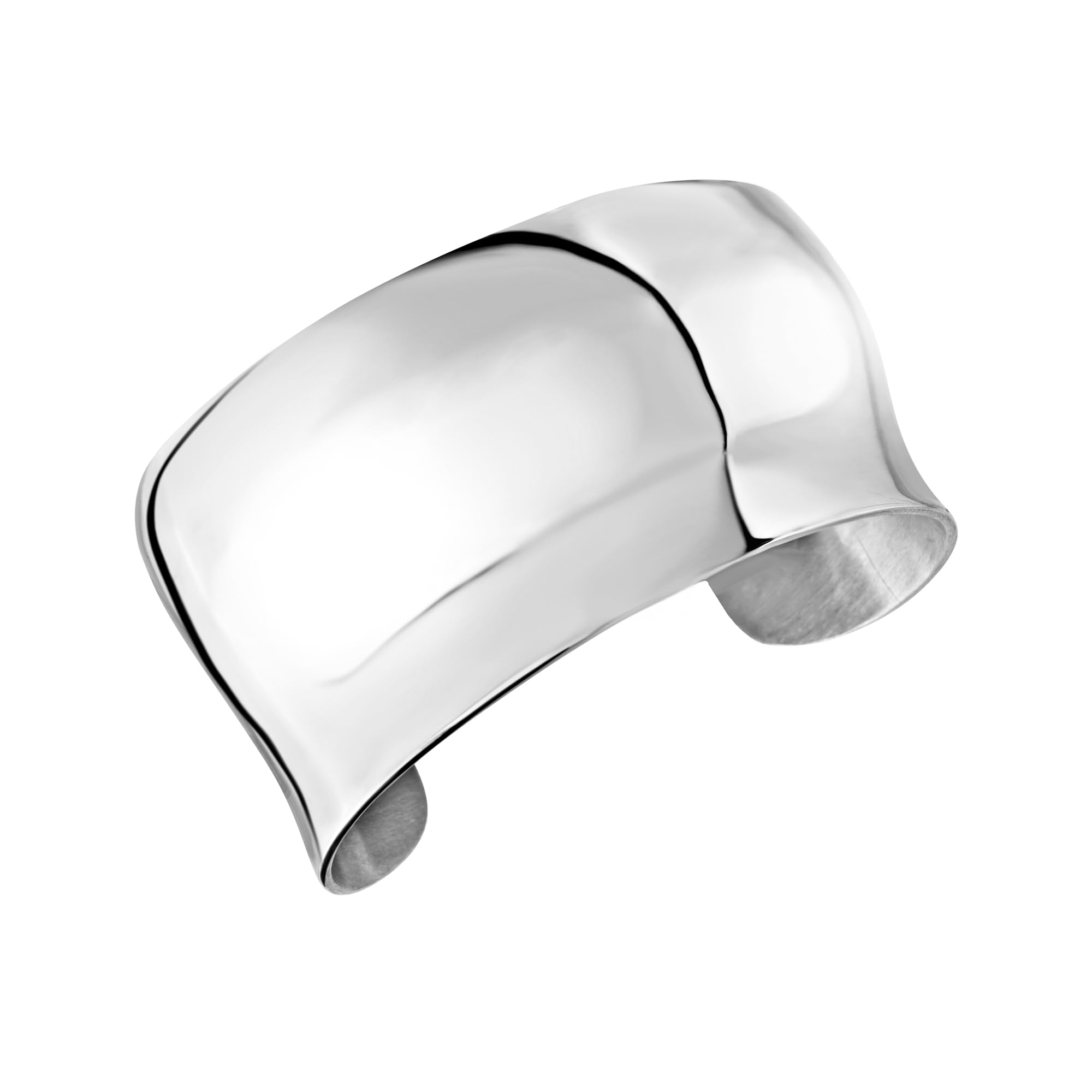 Breil, Collezione Sculpture, Bracciale Donna in Acciaio Lucido, con Forma Fluida e Finitura Lucida, Dimensioni 5,7 x 4,8 cm, Circonferenza Interna 15,5 cm, Misura S