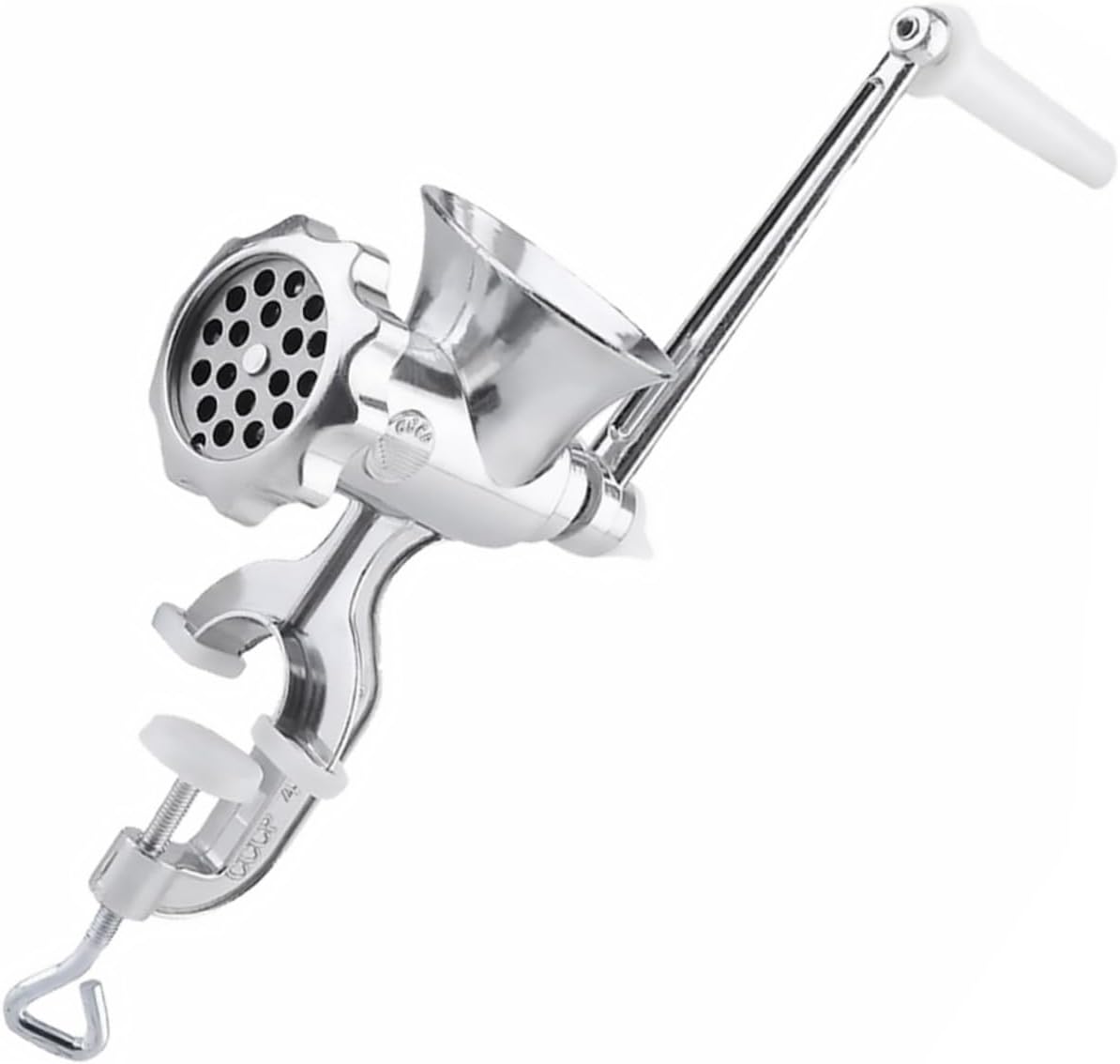 BESTOYARD Sausage Stuffer Handheld Meat Grain Mincer Tool Silver Oyster Shell Cast Iron Sausage Filling Tool Whelping Kit Manual Mincer Pasta Maker Corn Machine Household