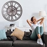 Caractéristiques : 60 cm de diamètre, 6,5 cm d'épaisseur. Facile à accrocher au mur. Fonctionne avec une pile AA standard (non fournie). Ne pas utiliser de piles alcalines ni rechargeables.