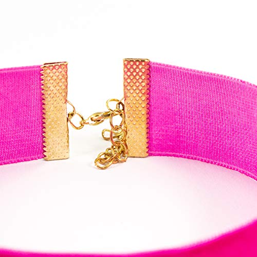 Oblique Unique® Halsband Halskette Damen Mädchen Kette Choker Pink für JGA Junggesellinnenabschied Party - Menge wählbar (Menge 1)