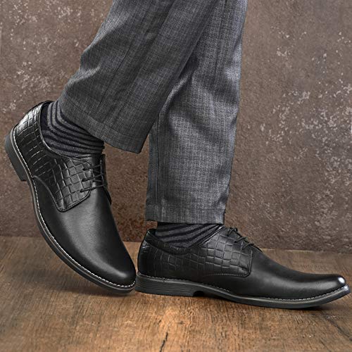 Image of Centrino Men Formal Shoes | Elegant Lace Up Derby for Business & Casual Wear | Premium Craftsmanship for a Stylish & Sophisticated Look | Cushioned Insole for All-Day Comfort & Support (1405)