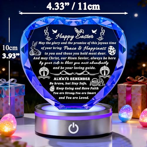 Image of Qianwei Easter Gifts for Girls Women - Catholic Crystal Gifts for Women Girls - Confirmation First Communion Baptism Religious Christian Engraved Gift