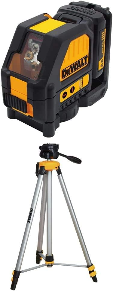 DEWALT DW088LR 12v Red Cross Line Laser with DW0881T Laser Tripod