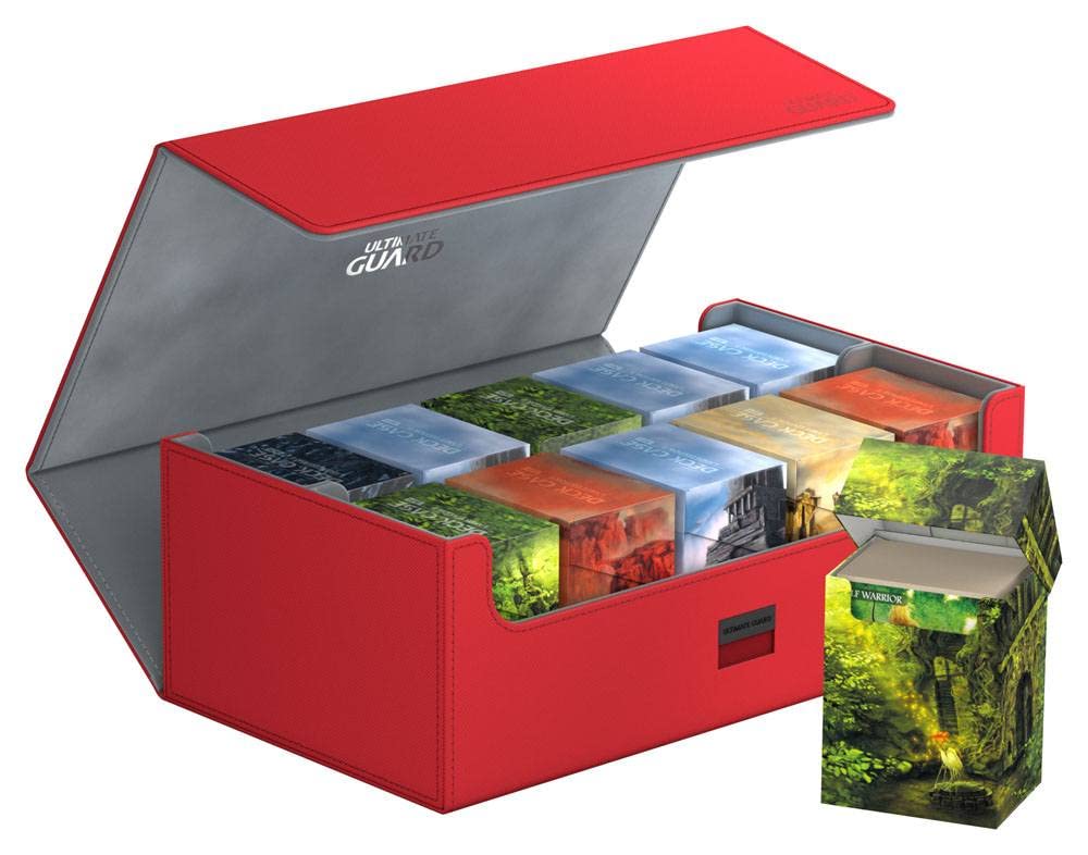 Ultimate Guard- Deck Box, Foglie, Colore Rosso, 800+, UGD011140