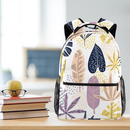 Sac à dos d'école feuilles de palmier multicolore pour ado et fille 40cm - 5
