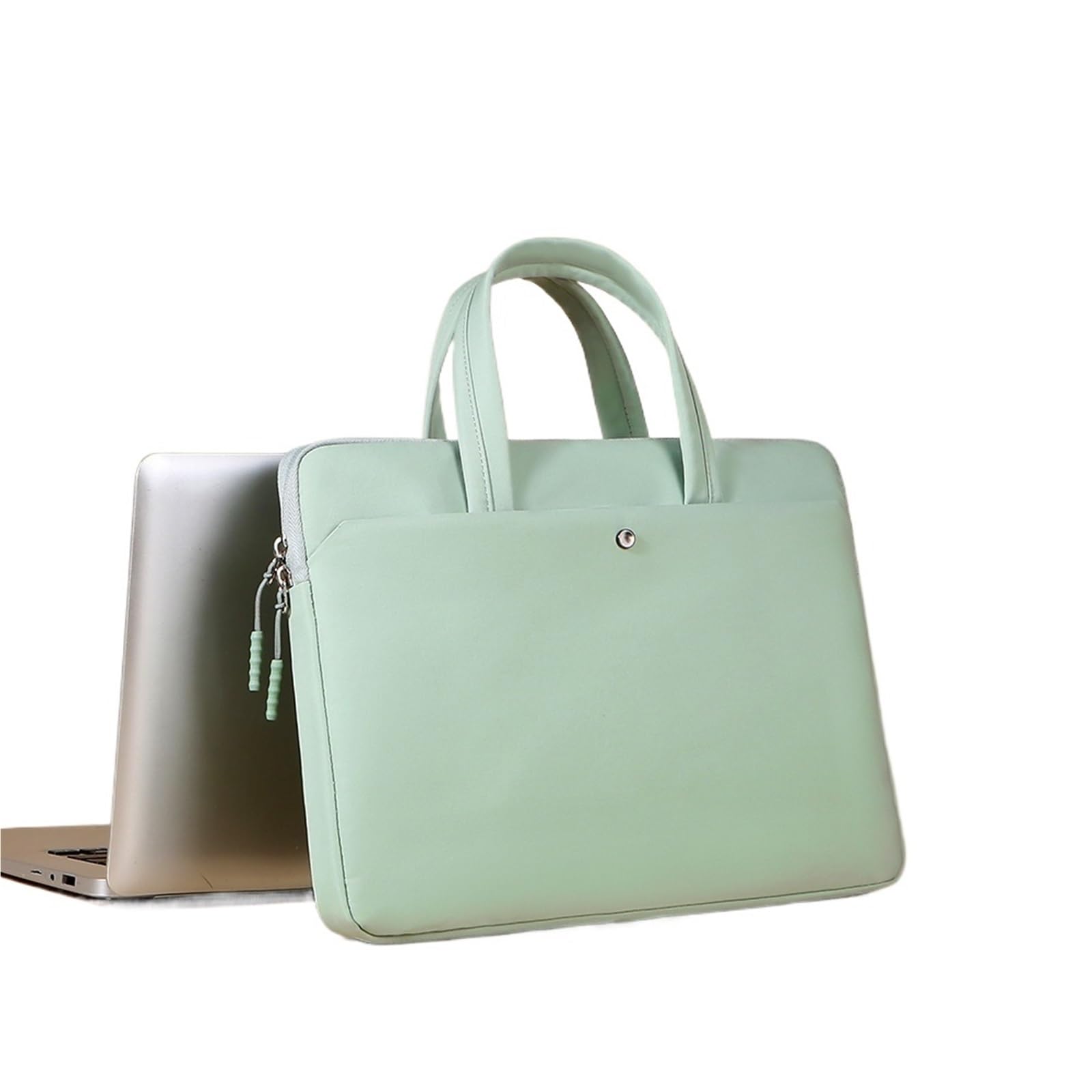 Maletin Portatil Funda impermeable for portátil, funda for portátil de 13,3, 14, 15 y 15,6 pulgadas, funda impermeable for portátil, bolso de mano for ordenador, maletín Portafolios Mujer(Green,For 13