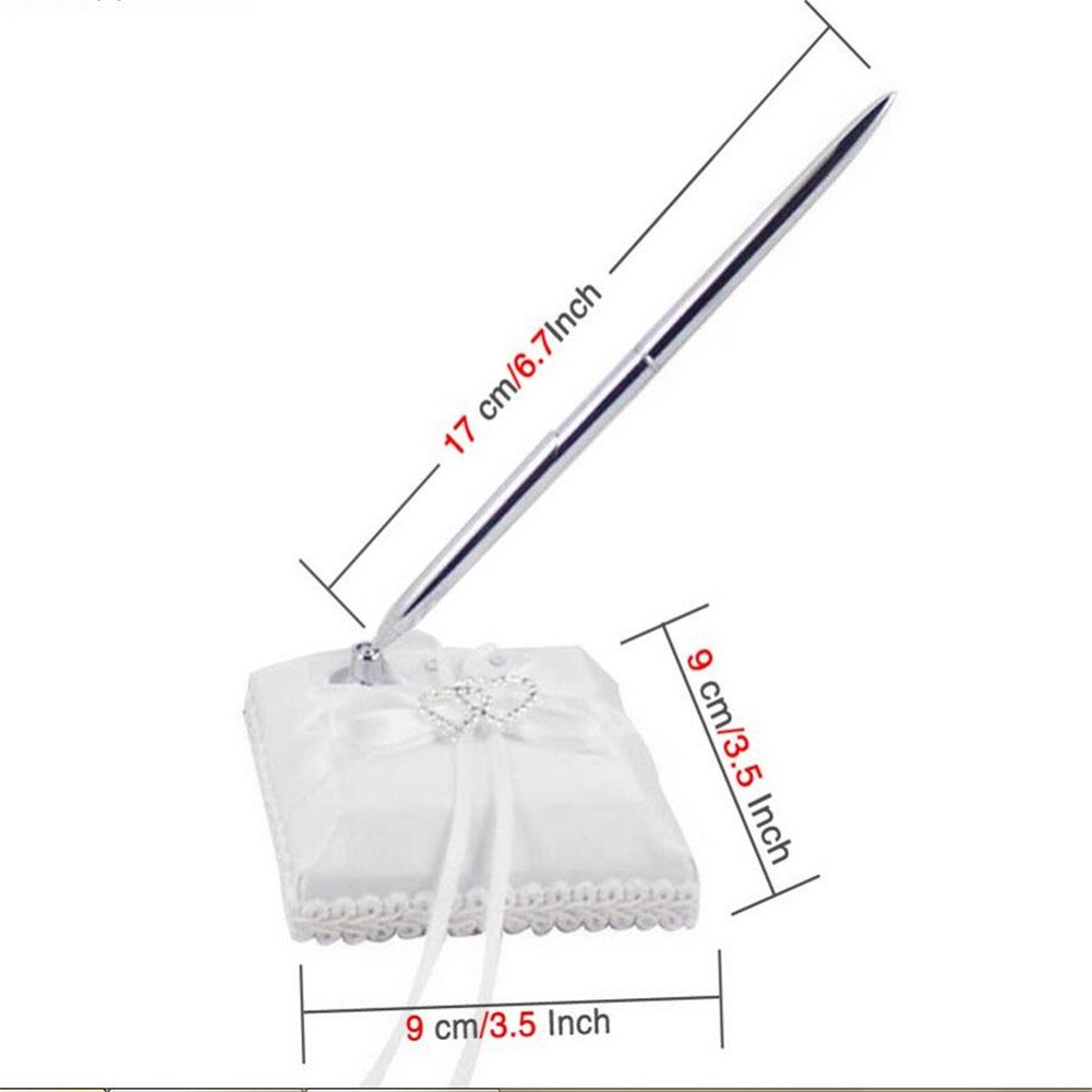 Cuscino Porta Anelli Matrimonio - Decorato Con Strass E Nastro Di Raso - Foto 5