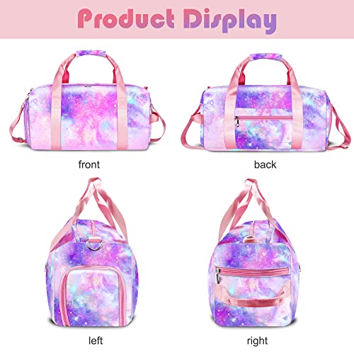 Dance Bag for Girls Kids Travel Duffel Bags Waterproof Sports Gym Bag for Women, Tie-dye Teen Overnight Duffel Bag with Shoe Compartment Ballet Small Gym Bag3