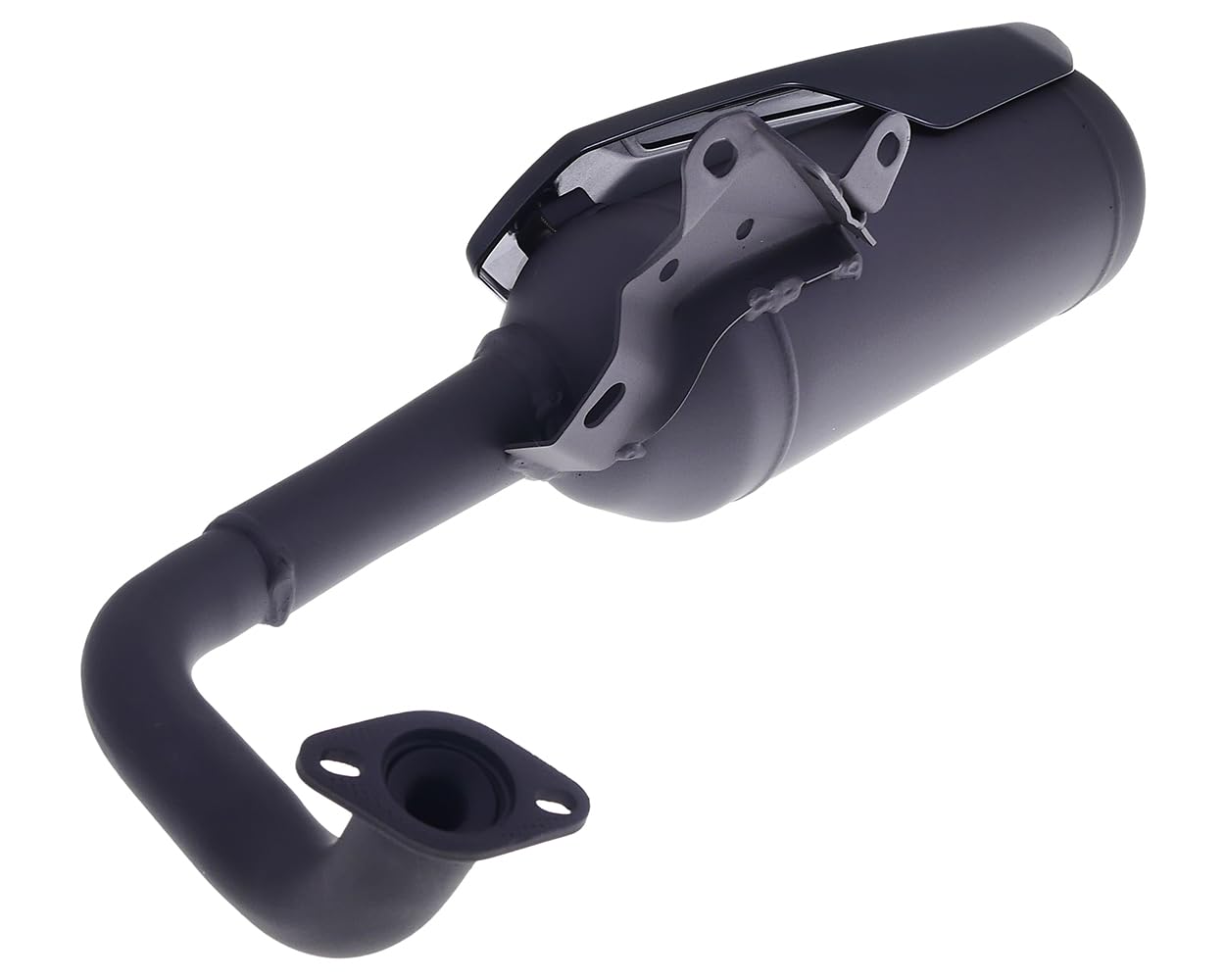 Auspuff TECNIGAS Silent Pro Black kompatibel mit CPI Aragon GP 50 Typ JR45 | Komplette Auspuffanlage, Motortyp China 1E40QMB; kompatibel mit KEEWAY ARN 50 E2, Easy 50 E2; nur mit hinterer Trommelbremse