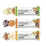 MOSH Variety Pack Plant Based Protein Bars, 6pk, Keto Snack, Gluten-Free, No Added Sugar, 10g Plant Based Protein, Lion's Mane, B12 Vitamins, Supports Brain Health, Breakfast To-Go