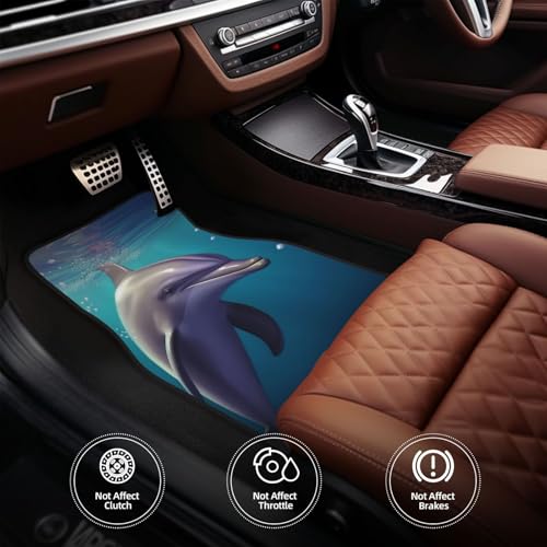 Tapis de sol voiture dauphin pour protéger des salissures - Kit 4 tapis robustes universels - 4