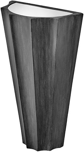 Aplique de pared LED de 12 W con 2 luces en estilo moderno y glamoroso, 17 pulgadas de alto y 10 pulgadas de ancho, acabado de grafito cepillado