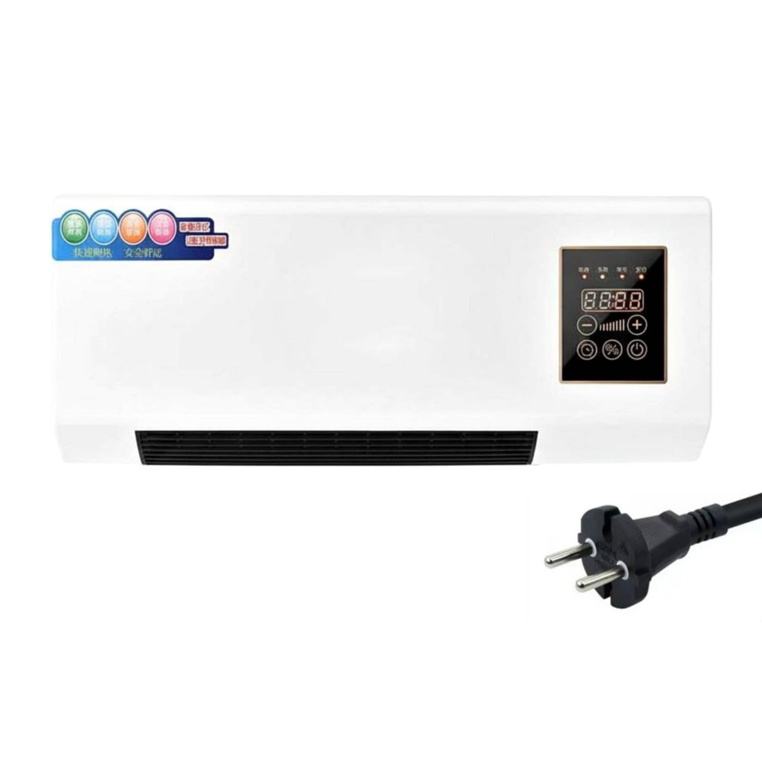 Wall Mounted Heater Fan Rapid Heating Electric Hot and Cold Air Blower Wall Mounted Heater Overheat Protection for Dorm Room, EU 220V-image-45