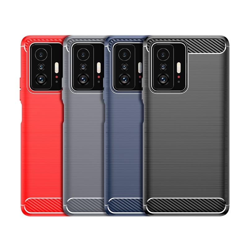 Image of Hybrid Carbon Fiber Back Case for Xiaomi Mi 11T 5G / Mi 11T Pro 5G (Black)