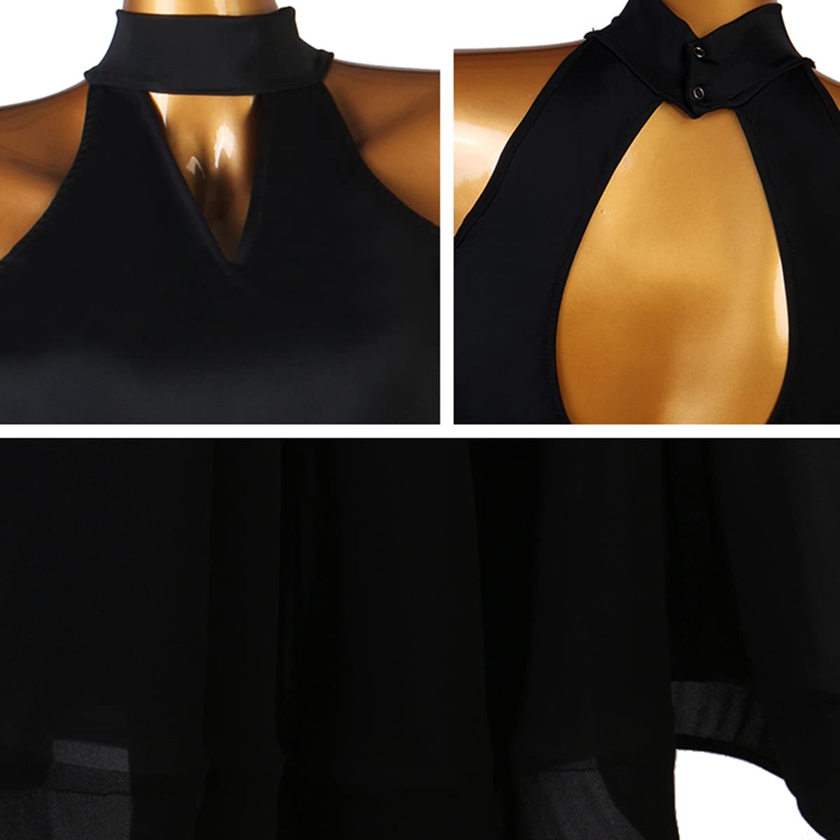 Ballsaal-Wettbewerbstanzkleid für Damen, ärmelloses, modernes Walzer-Tango-Standardkleid, schwarzes Sommerkleid Ballsaal Leistung Tanzkleider Geschenke für Frauen