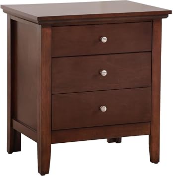 Glory Furniture Hammond 3 Drawer Nightstand in Cappuccino
