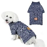 Knit Turtleneck Dog Sweater for Small Medium Large Dogs, Warm Puppy Clothes for Fall Winter, Cozy...