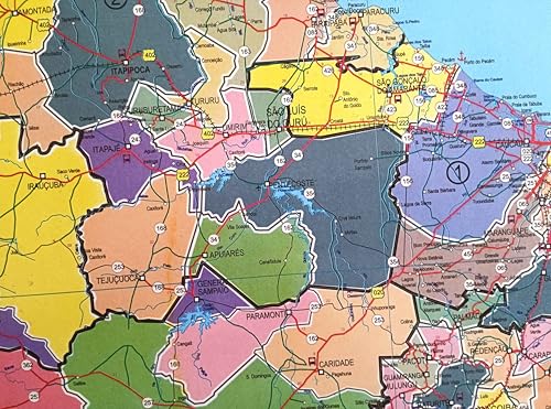 MAPA/POSTER DO ESTADO DO CEARÁ - GENÉRICO - DIMENSÕES: LARGURA 89 CM X ALTURA 117 CM - TIPO DE MAPA: