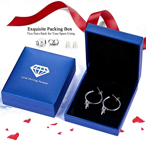 Descubre la mejor manicura y pedicura de LugoPulsa aqui 👈🏼 y pide cita Lydreewam-Pendientes-aro-Colgantes-De-EstrellaLunaArbol-de-La-VidaAmor-Plata-de-Ley-925-para-Mujer-diametro-20mm