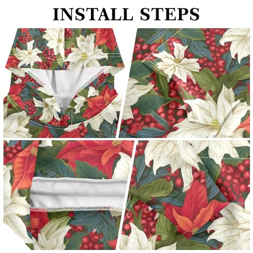 Kids Hoodies Sweaters Christmas Poinsettia Flower Hooded Sweatshirts with Big Pockets for Boys Girls B04000473