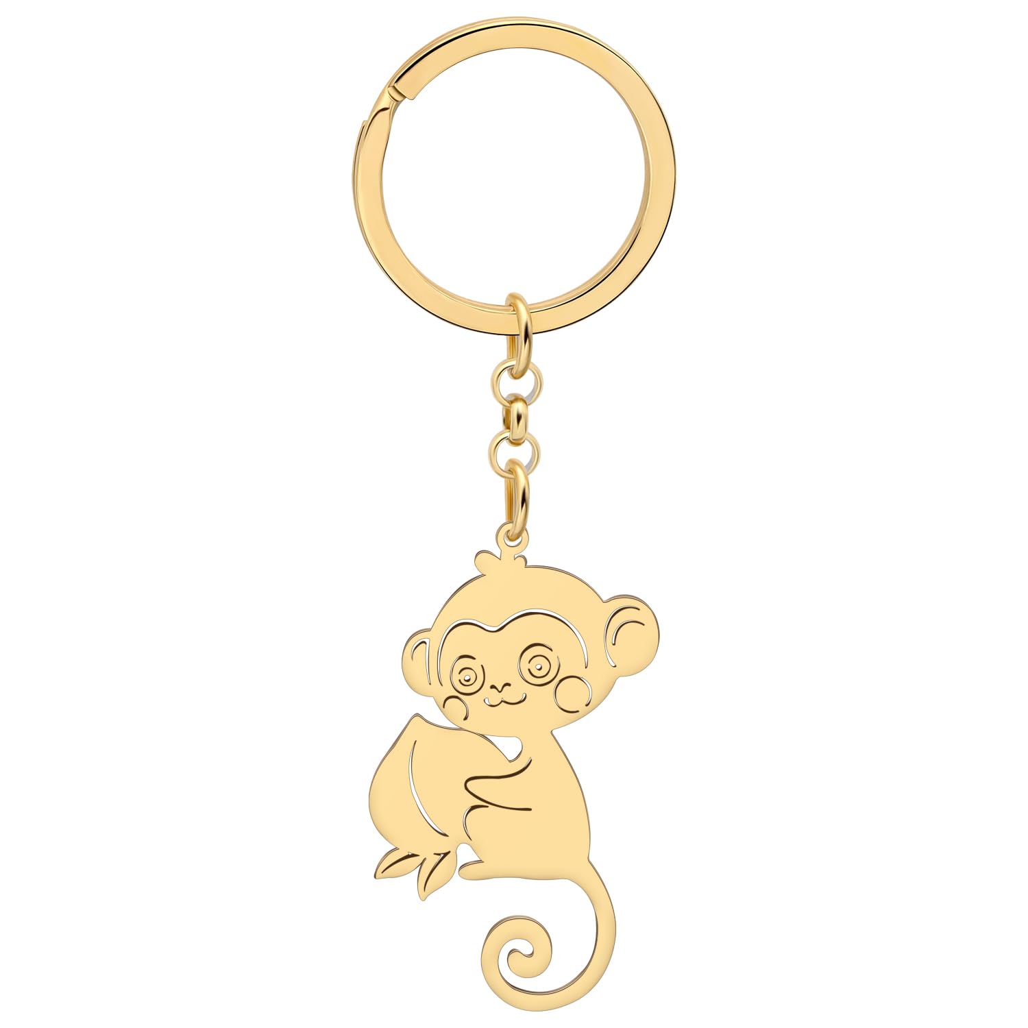 BAMAY Stainless Steel Funny Gorilla Keychain Wallet Car Key Chain Couples Monkey Keychain for Women Girls Charms Gifts