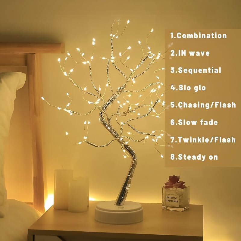 HONPHIER Decoratie boom boomlamp verlichte berk 108 LED-licht boom binnen boom lichte decoratie