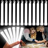 12 pk White Ultra Bright Glow Sticks Bulk, Glow in the Dark 6 inch Emergency Light Stick, Vibrant Colors Light...