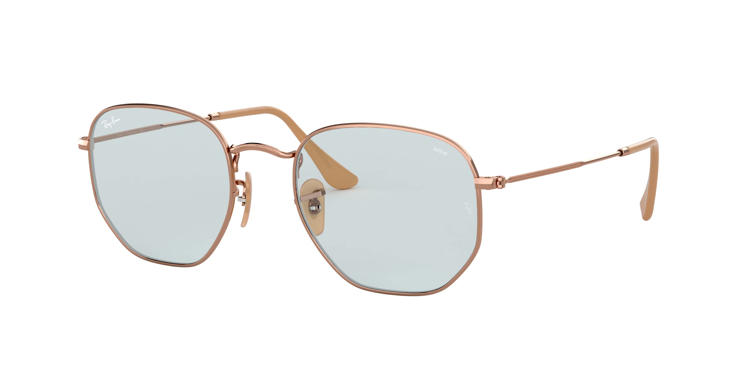Ray-Ban Rb3548n Evolve Gafas de sol hexagonales fotocromáticas con lente plana