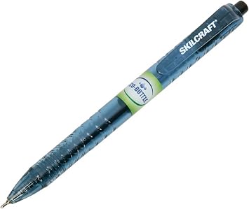 AbilityOne - 7520016827165 - SKILCRAFT Eco-Bottle Retractable Ballpoint Pen - Fine Point - Black Ink - 12 units