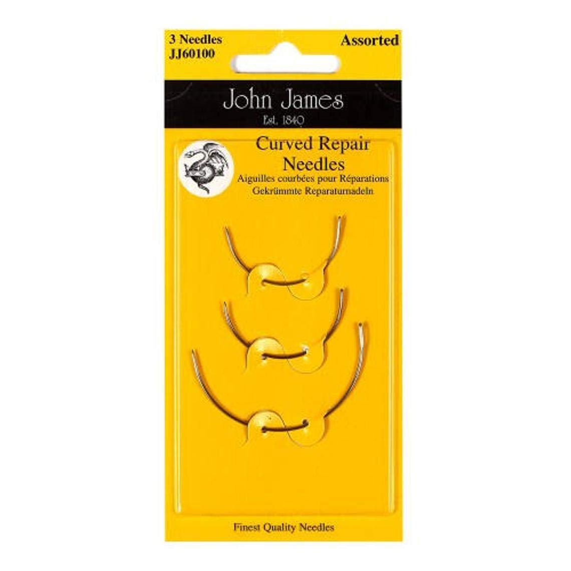 John James Hand Sewing Needles - Curved Repair