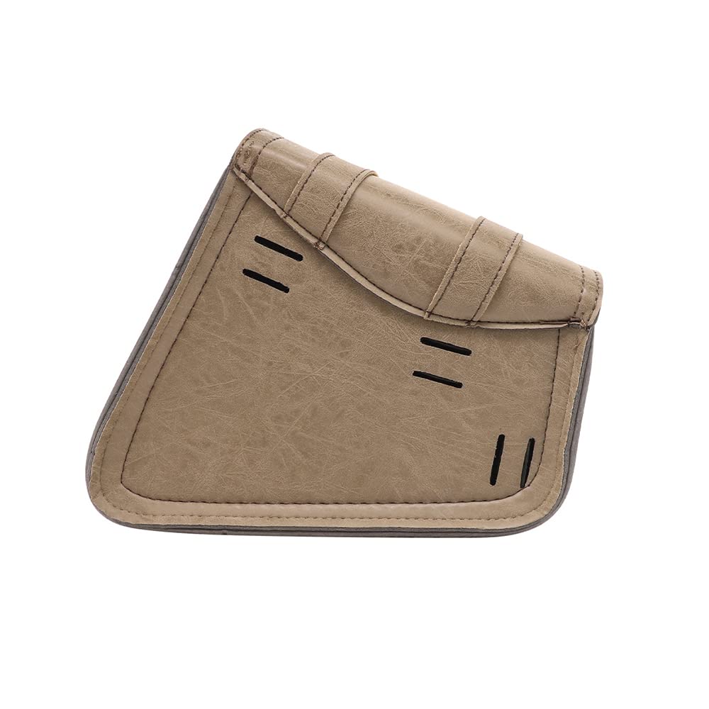 Sacoche de Selle de Moto en Cuir PU Universal Motos Sacs à Outils Kaki