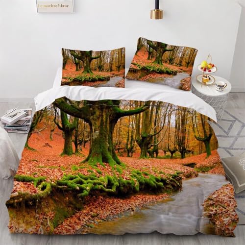 Parure de lit 140x200 avec housse de couette microfibre 3D - 3