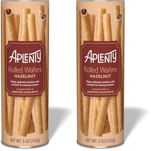 Image of Amazon Brand, Aplenty Hazelnut Rolled Wafers, 5 Oz (Pack of 2)