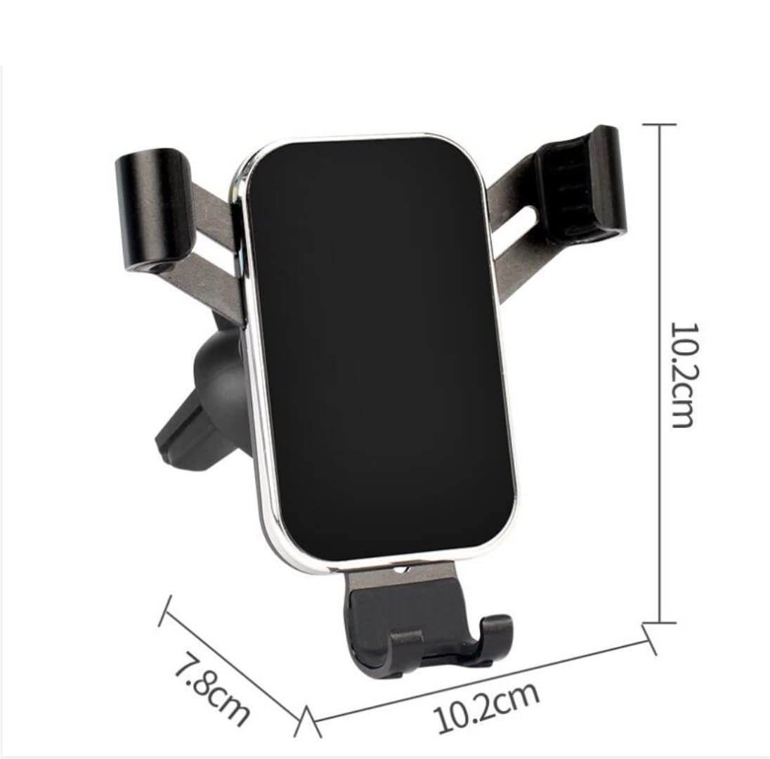Smartfon Uchwyt Do Samochodu Uchwyt samochodowy na telefon Samochodowy uchwyt na telefon ze stopu aluminium Metalowy uchwyt samochodowy grawitacyjny Wspornik Nawigacyjny (Color : Black)