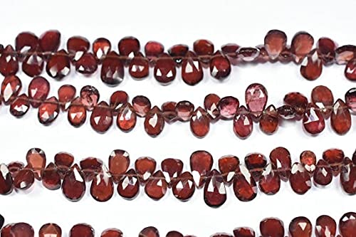 Perles grenat rouge pyrope en rang de 7 pouces pour créer vos colliers de soirée
