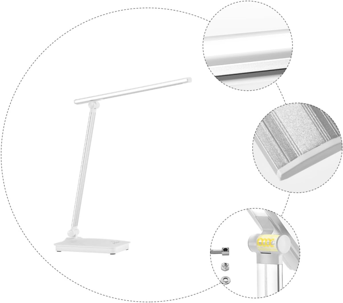 USB Rechargeable Dimmable LED Desk Lamp Modern Eye Caring Table Light with Color Temperature Touch Control and Flexible Design for Home Office Cafe and Bar Use