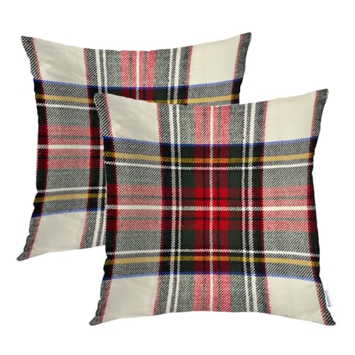 Batmerry Scottish Tartan X[s[Jo[AO[E[iqΏ̐`t@bVNbVJo[ fW^vg uhn JE` \t@ xbhp ȂWbp[ 24X24C` (2Zbg)