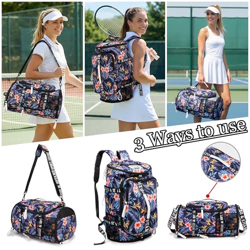 Image of Gym Duffle Bag Backpack,4‑Way Waterproof with Shoe Compartment Travel Hiking Laptop