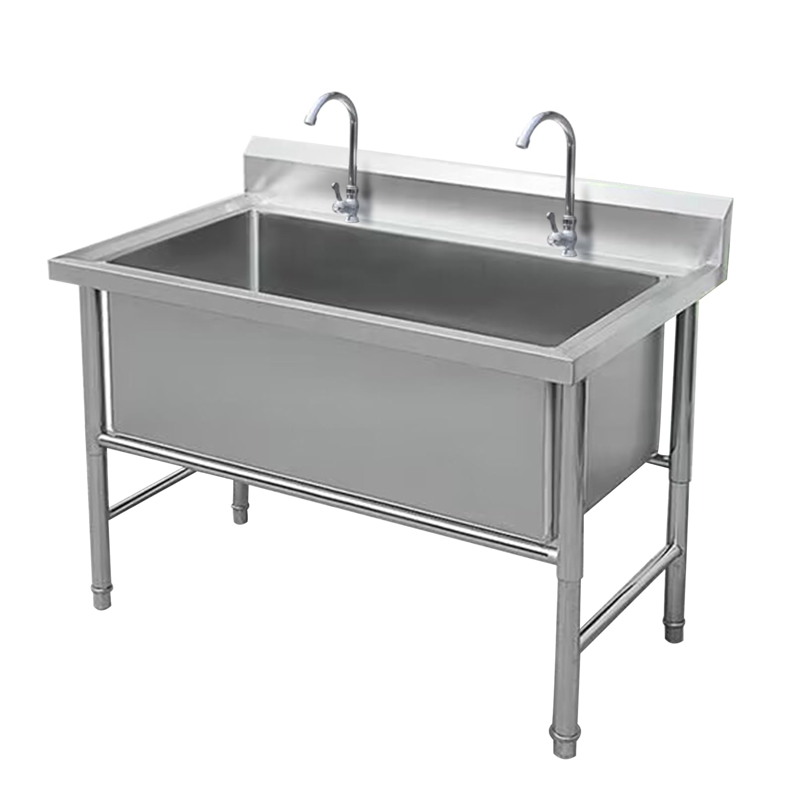 Fregadero de Cocina Comercial,Fregadero de Acero Inoxidable Independiente,Fregadero Comercial Pila de Lavar,Fregadero Industriales,for lavandería/patio trasero/garaje(47.2 * 27.5 * 31.5in)