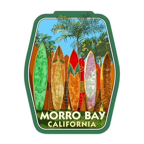 Morro Bay Surfboard Vinyl Sticker, Waterproof, Large