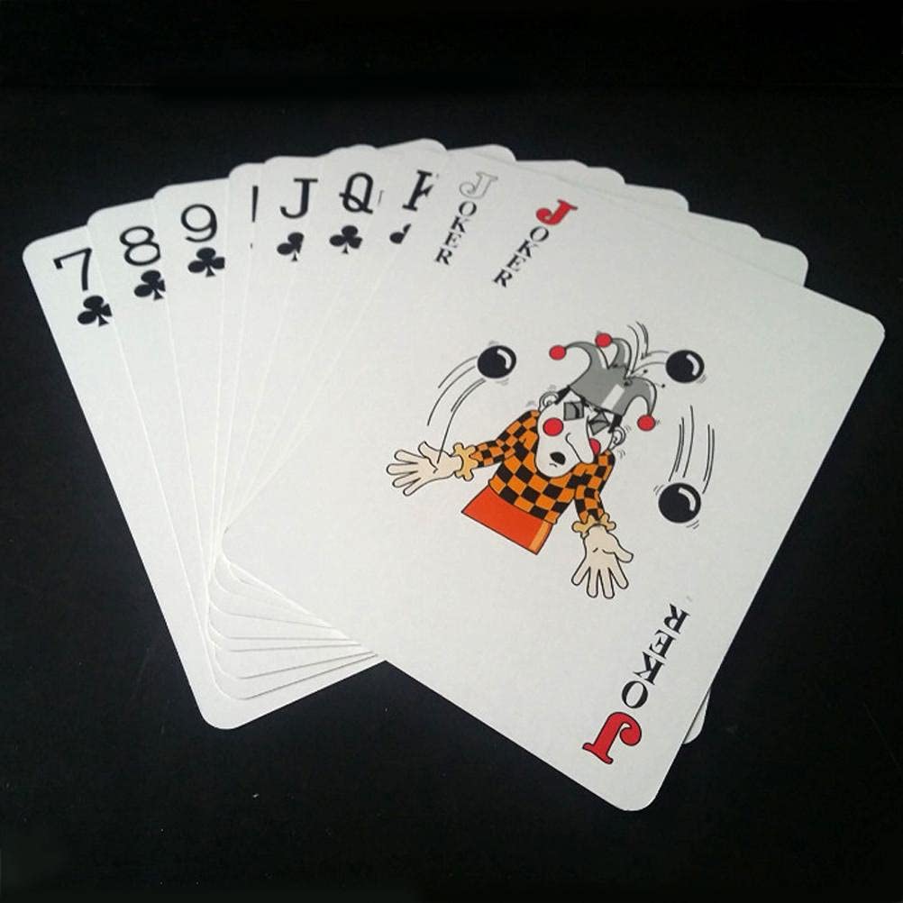 54 karty do gry Jumbo Super Big Giant, fantastyczne karty do gry w pokera, duże karty do gry na rodzinne imprezy, wieczory pokerowe, do wnętrz, na zewnątrz, do ogrodu,