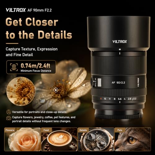 Image of Viltrox AF 90mm F2.2 EVO APS-C Prime Lens for Fuji X-Mount Cameras | Portrait Telephoto,F2.2 Large Aperture,HD Nano Multi-Coating,18.6 Angle,325g Lightweight,STM Autofocus,58mm Filter Thread