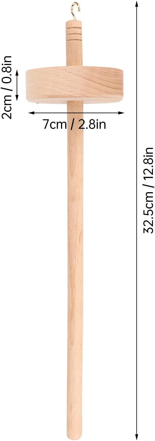 2psc Drop Spindle, Top Whorl Yarn Spin DIY Wheel Yarn Spinner Hand Cranked Wooden Yarn Spindle Crafts Supply for Hand Yarn Making