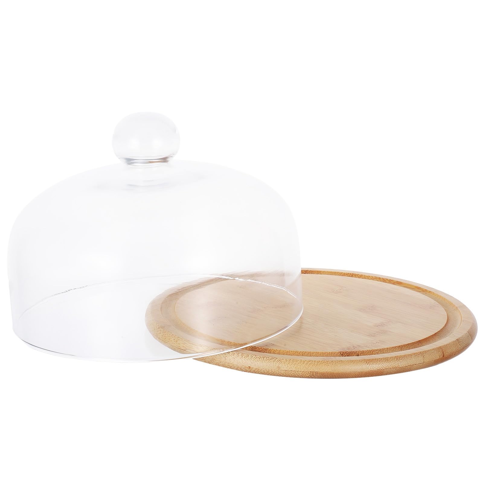 SHOWERORO Cloche de Présentation à Gâteaux avec Dôme en Verre et Plateau